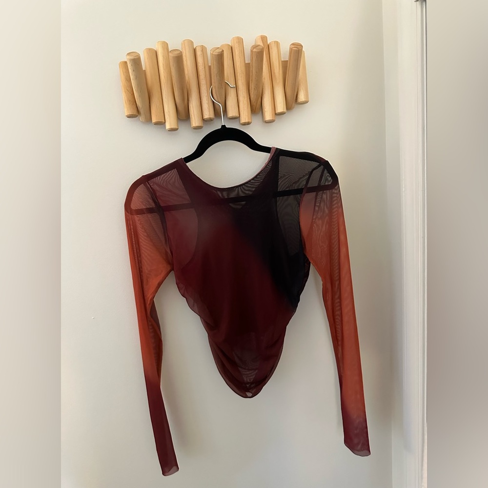 Zara  mesh long sleeve top